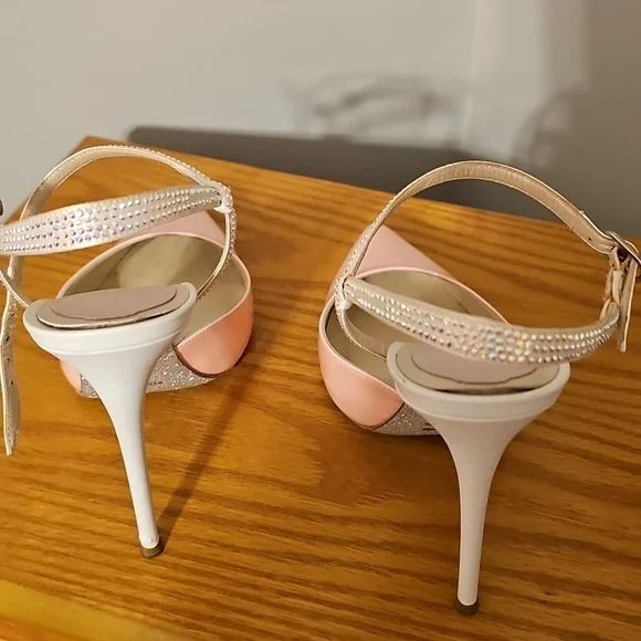 Rene Caovilla Swarovski Embellished Pink/white Heels - Picture 7 of 9